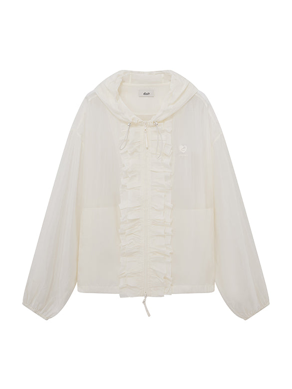 Frill Design Sheer Blouson