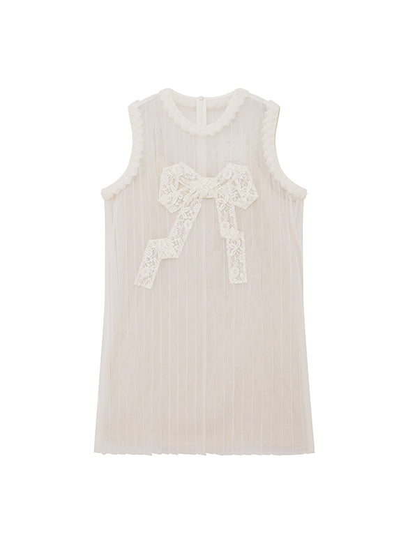 Ribbon Tuck Sheer Dress