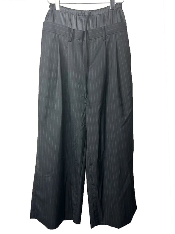 Pin-stripe Double Waist Pants