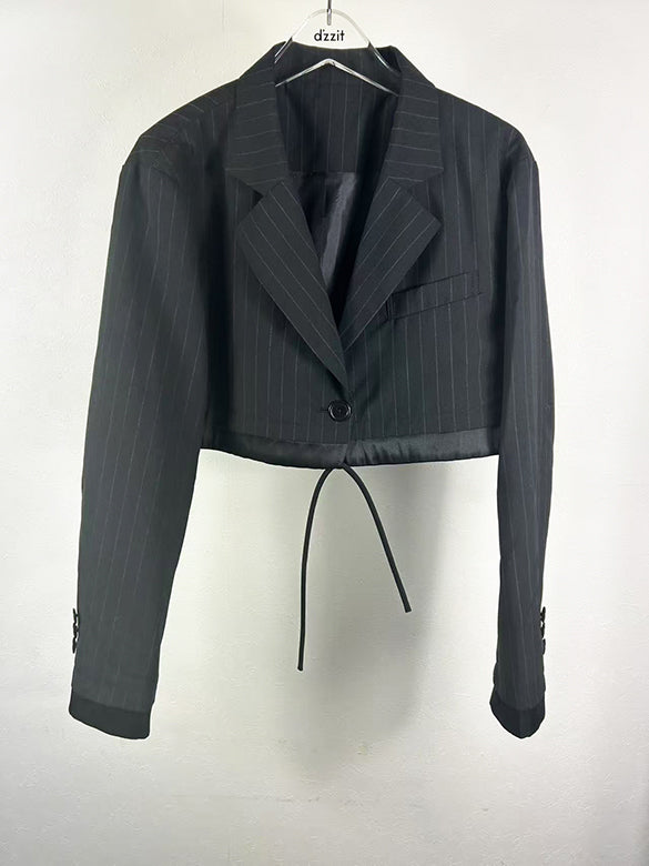 Pin-stripe Layered Short Jacket
