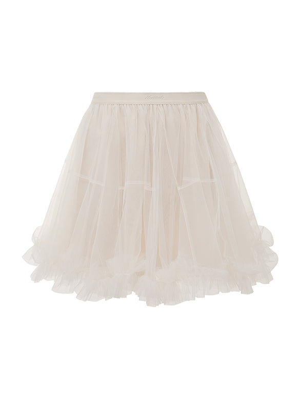 White Tulle Short Length Skirt
