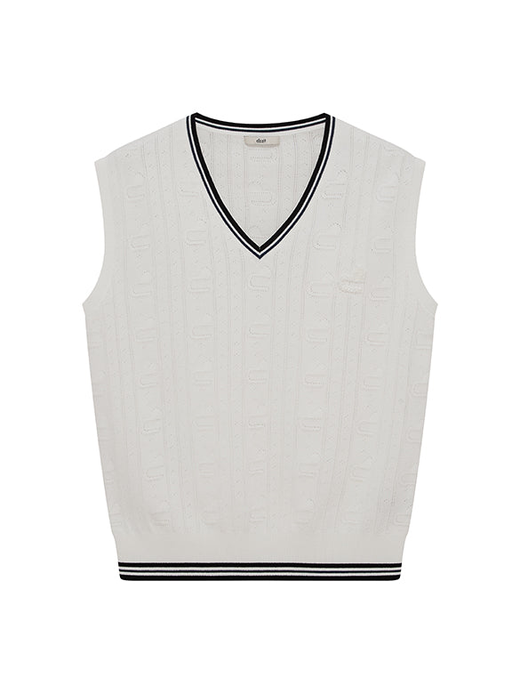 Bi-color Line Knit Vest