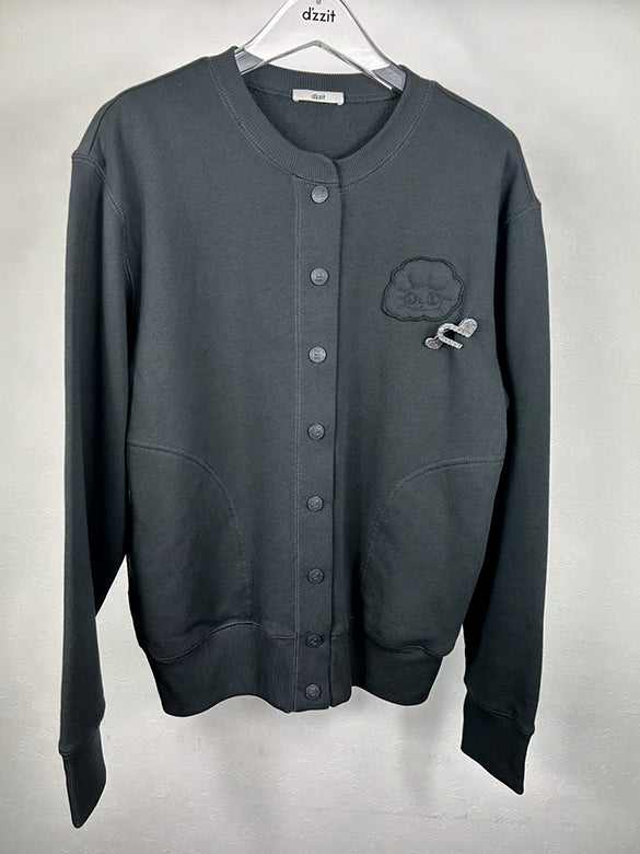Brooch Sweat Cardigan