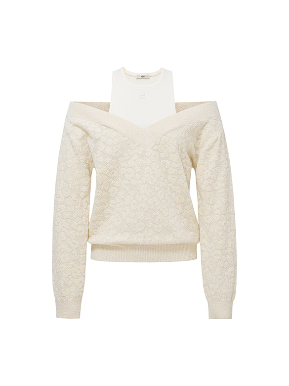 Leopard Pattern Layered Knit Top