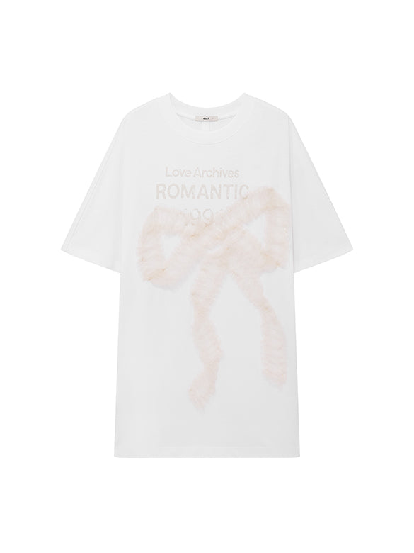 Tulle Ribbon T-shirt Dress