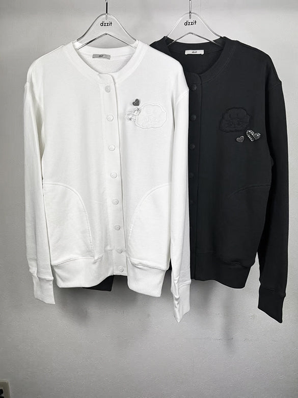 Brooch Sweat Cardigan