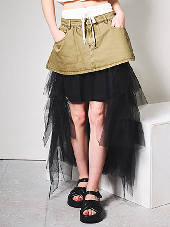Micro Short Length Denim Skirt