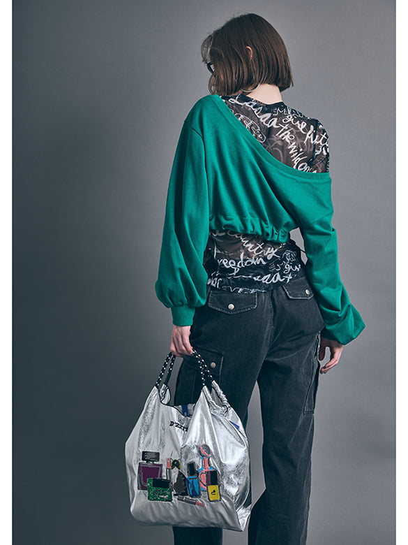 Printed Sheer Tulle Top