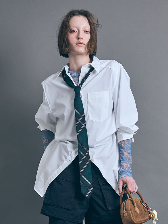 Plaid Tie Design Shirt