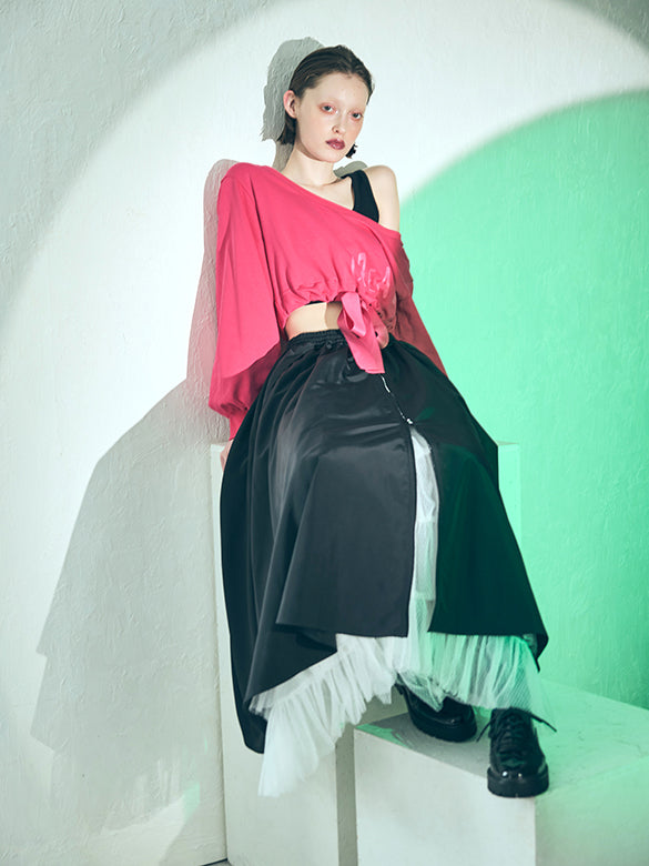 Center Zipper Long Length Skirt