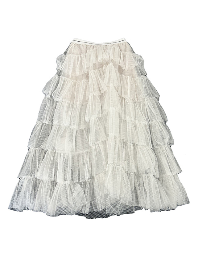 White Tiered Tulle Skirt