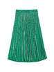 Piping Pleats Green Skirt