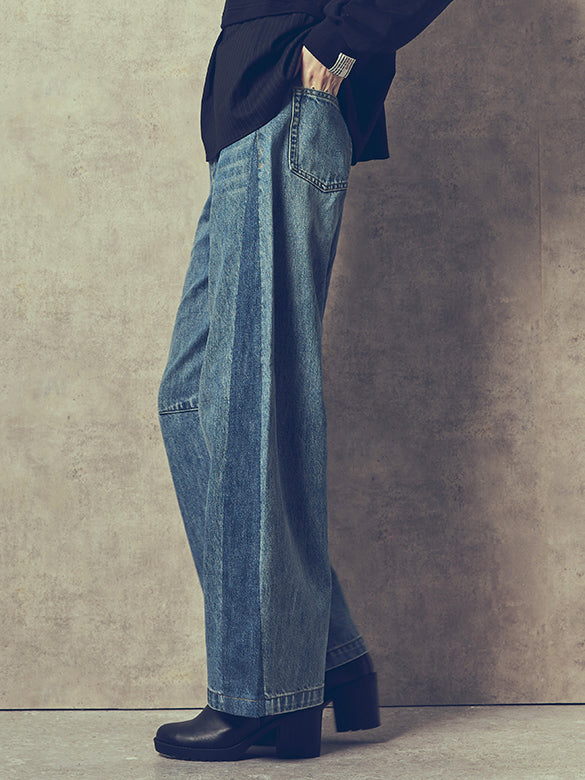 Bi-color Switch Denim Pants