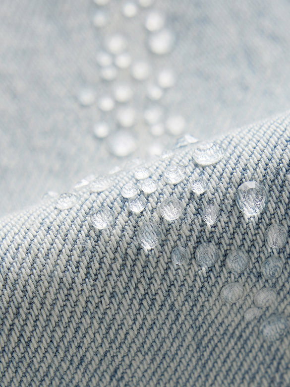 Clear-beads Heart Design Denim Pants