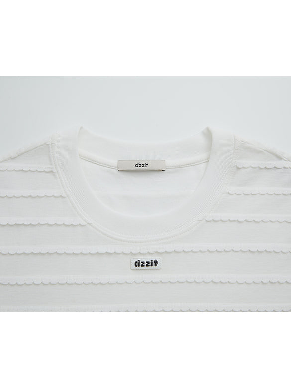 Frill Stripe Design T-shirt