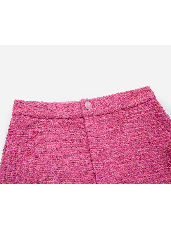 Pink Tweed Short Pants