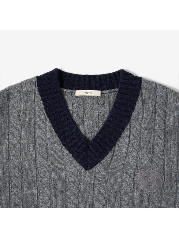Shirt Layered V-neck Knit