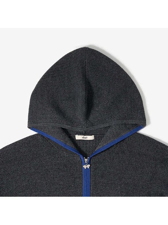Bi-color Line Hoodie Knit