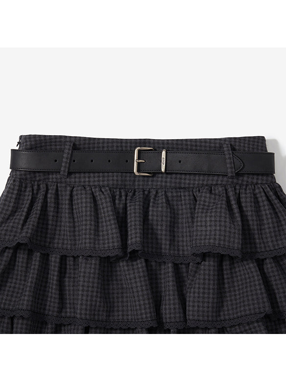 Lace Piping Frill Skirt