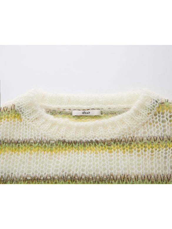 Mohair Stripe Knit Top