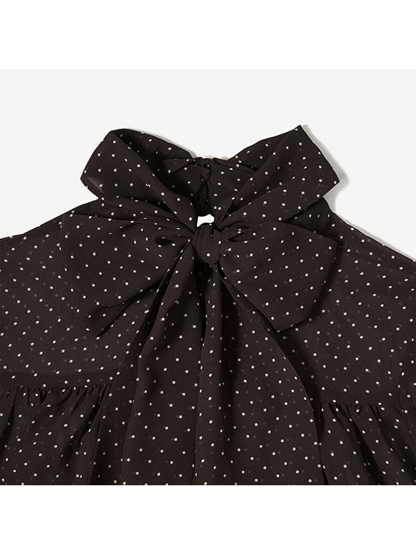 Dot Bow-tie Blouse