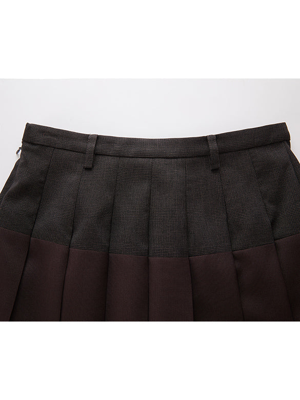 Plaid Pleats Skirt