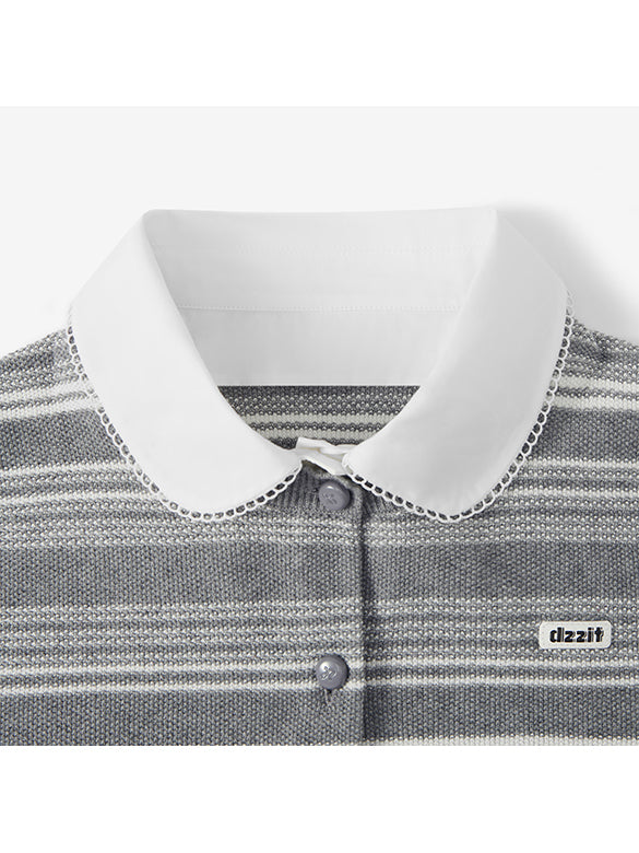 Random Pitch Stripe Polo Knit