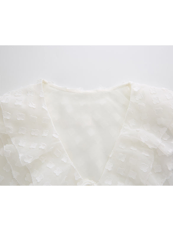 Flower Dot Frill blouse