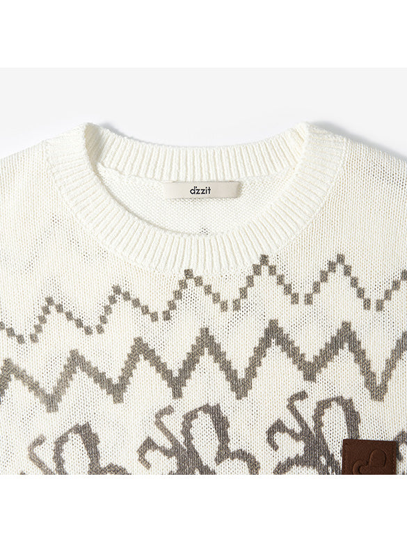 Dot Pattern Sleeveless Knit