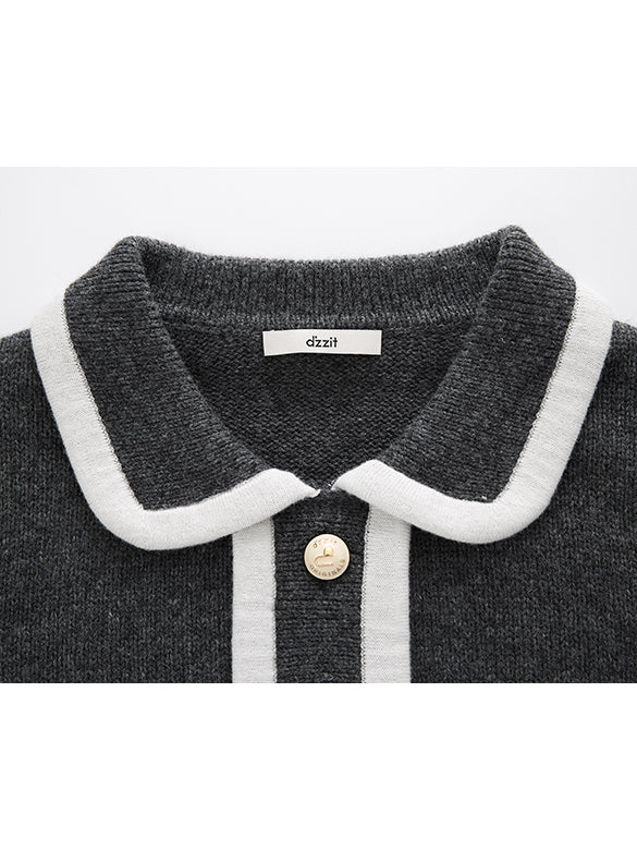 Bi-color Piping Polo Knit