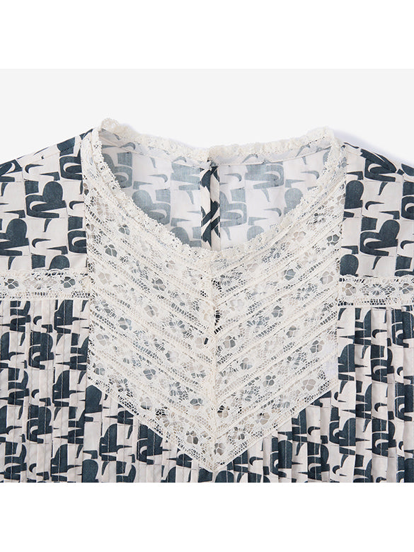 Monogram Printed Blouse