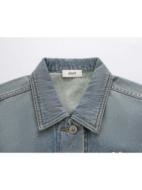 Foil Printed Denim Jacket