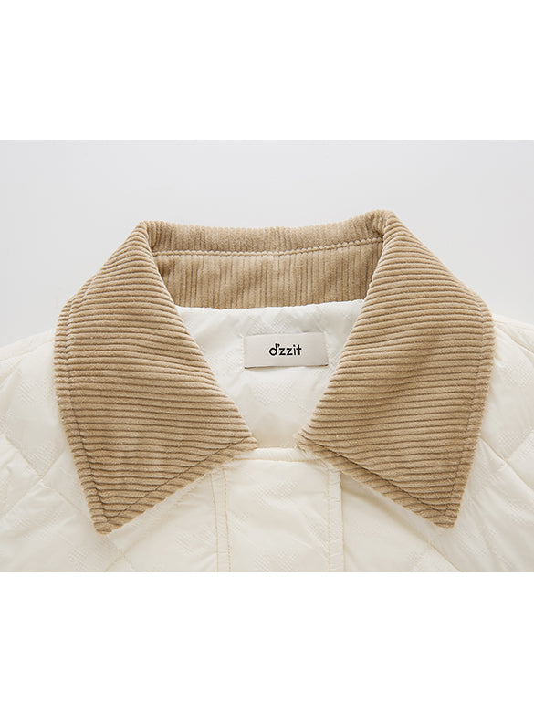 Corduroy Collar Monogram Down Vest