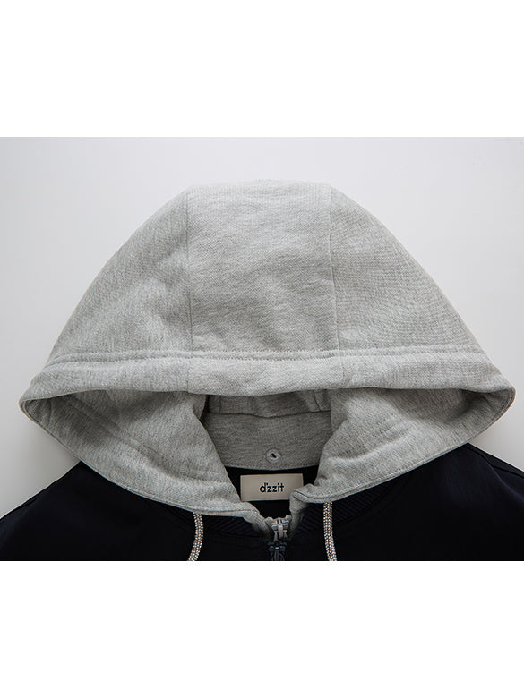 Sweat Hoodie Layered Blouson