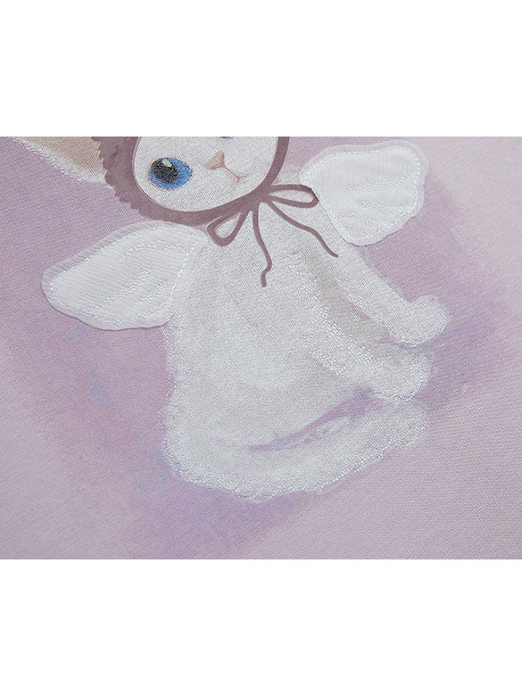 Cat Printed Embroidery Sweatshirt