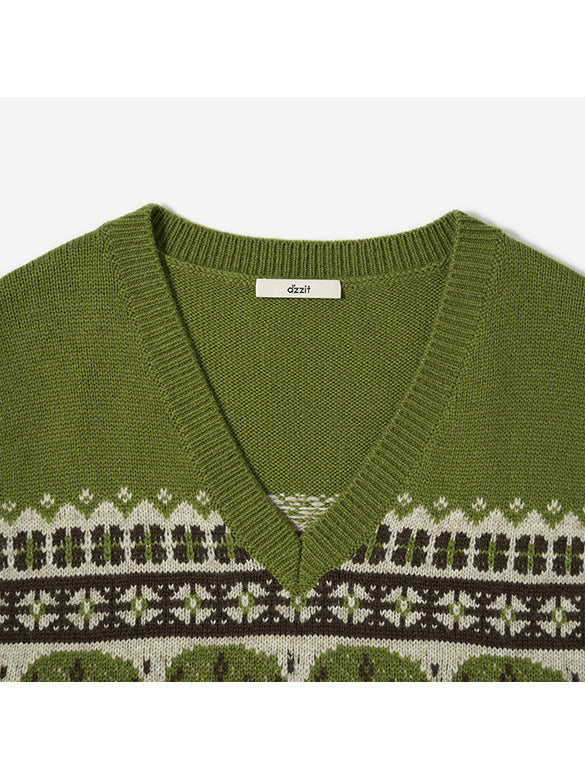 Cat Design Knit Vest