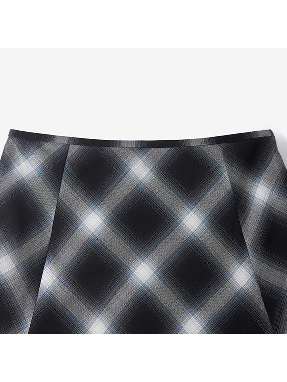 Plaid Flare Skirt