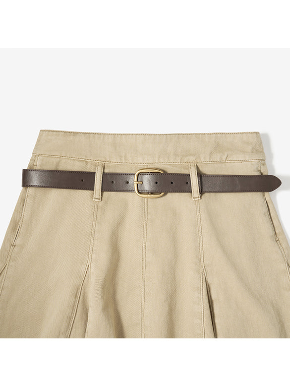 Belted Denim Skirt