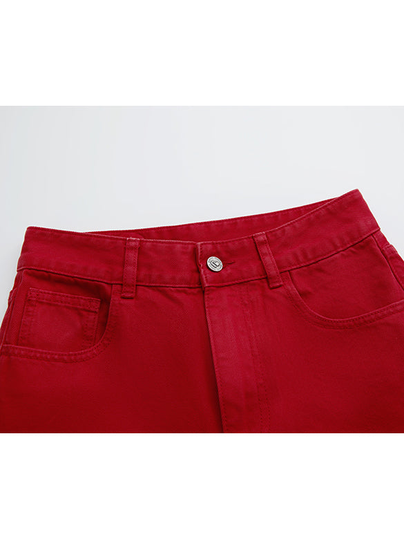 Red Denim Pants