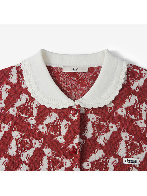 Mixed Pattern Knit Cardigan