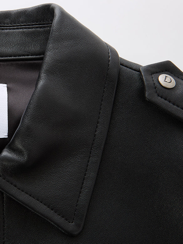 Leather Sleeveless Jacket