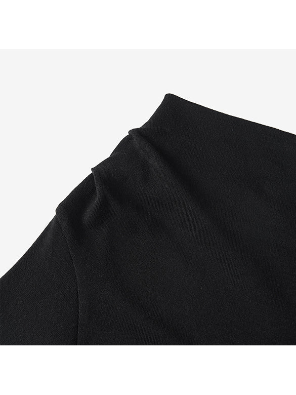 One-shoulder Gather Long Sleeves Top