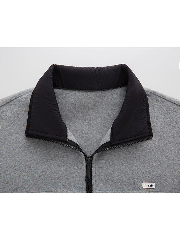 Bi-color Line Zipper Fleece Outer