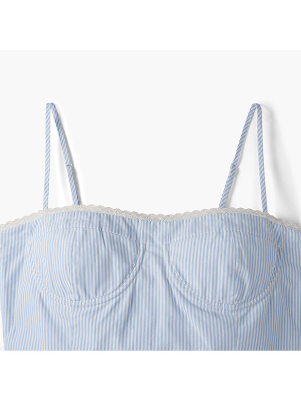 Lace Piping Stripe Bustier