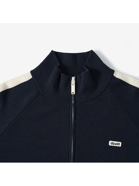 Line Zipper Knit Cardigan