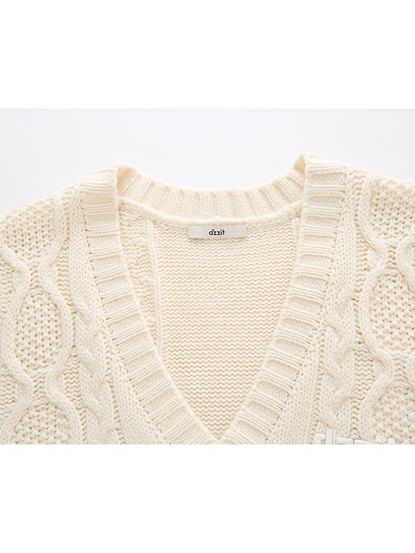 d Logo Pattern Design Knit Vest
