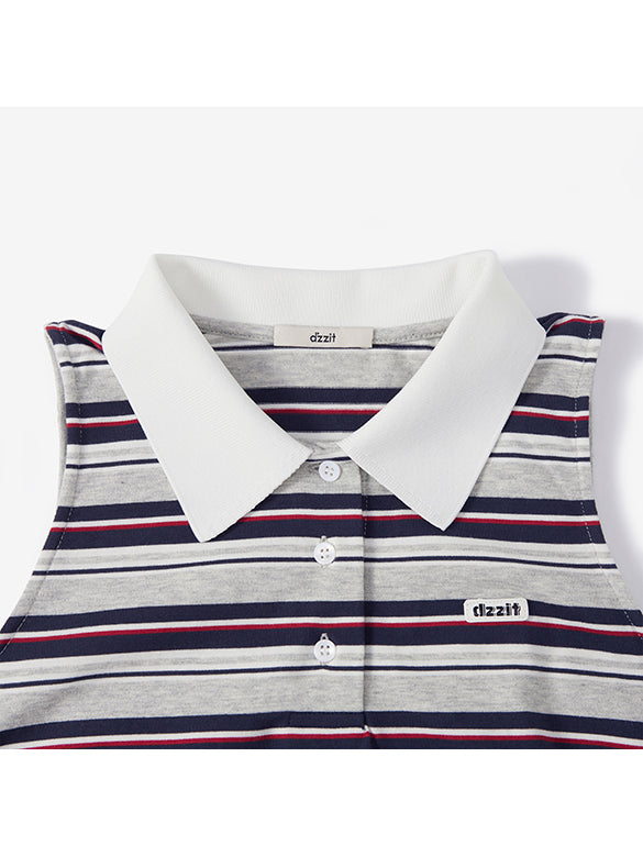 Sleeveless Polo Top