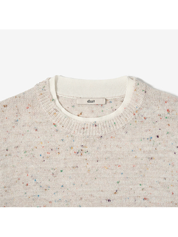 Double Collar Mix Knit Top