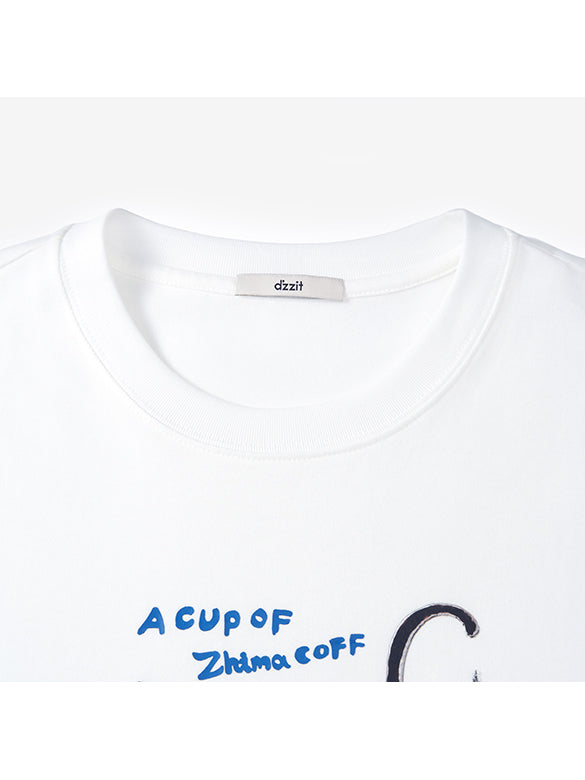 Cat Printed Beads T-shirt