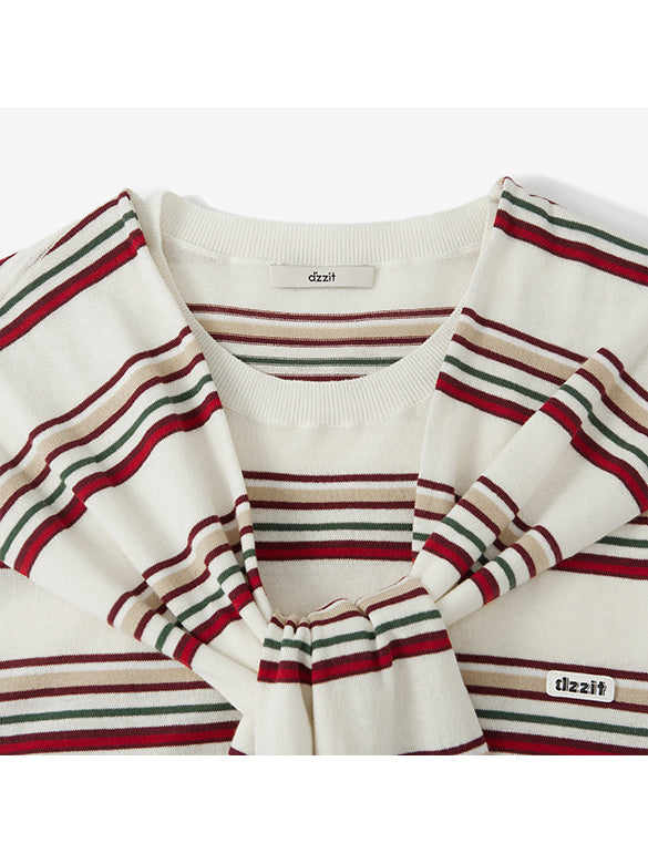 Retro Color Stripe Ensembles Knit